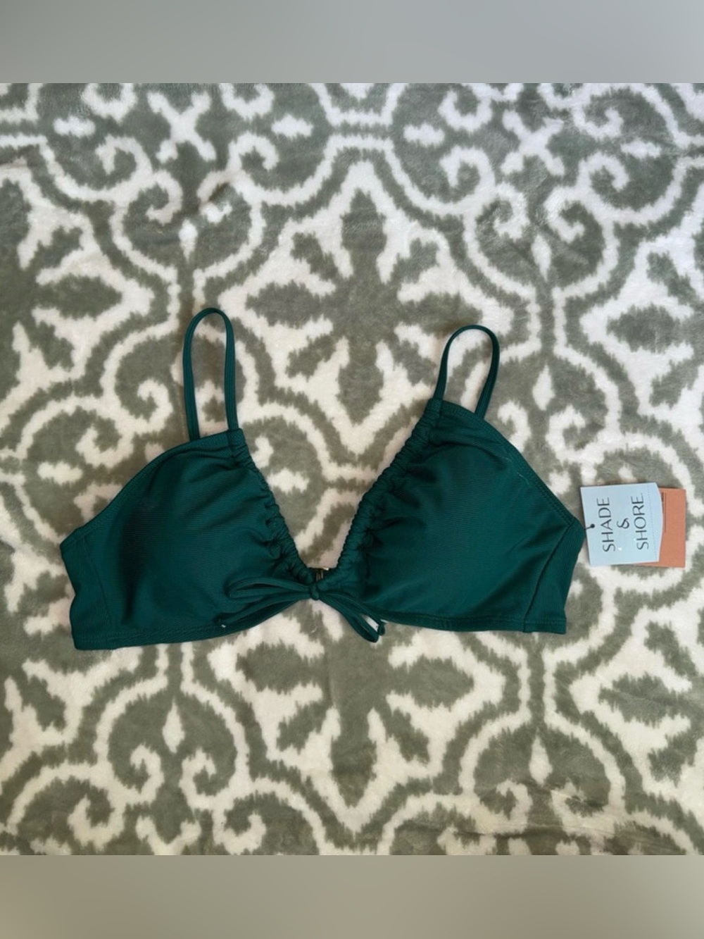 Shade & Shore Women's Deep Green Triangle Bikini Top